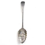 A George III silver berry spoon