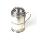 A Victorian silver flour shaker