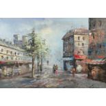 Paris Street Scene, Illegible Signature.