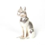 A rare German novelty silver cat pepperette, probably circa 1900