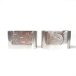 A pair of silver animal napkin rings, 20th century3