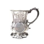A Victorian silver mug