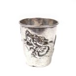 A Chinese silver tot cup, late Qing dynasty period