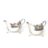 A pair of George III Irish silver sauce boats, circa 1800