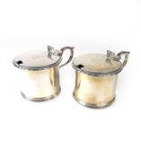 A pair of George V silver mustard pots, early 20th century