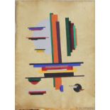 Alepkow, K Twentieth Century Russian, Futurist Abstract with Two Semi Circles.