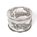 A large Chinese silver powder box