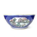 A large Chinese famille verte bowl