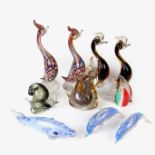 A group of Murano glass animals, Italian, 20th century