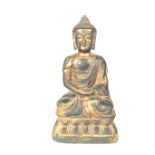 A Chinese gilt bronze Buddha, 19th century or earlier