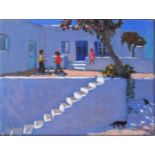 Macara, Andrew b1944 British Kids and Cats, Mykonos.