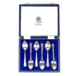 A set of six silver coffee spoons