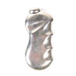 An unusual Modern English silver hip flask
