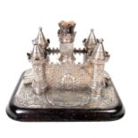 Militaria: A rare novelty Victorian desktop castle lighter