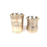 Two Dutch silver tumblers, 19th century.