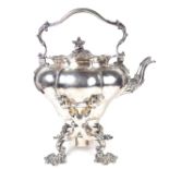 An impressive William IV silver hot water kettle and stand by Paul Storr