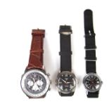 Collection of three watches.