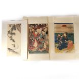 Three Japanese woodblock prints, Edo/Meiji period