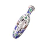 A finely enamelled silver perfume scent bottle