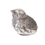 An Edwardian novelty silver chick pin cushion
