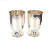 A pair of Modern English silver goblets