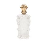 A Continental gold mounted glass perfume scent bottle