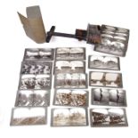 A hand held Stereoscope viewer and collection of WW1 period slides