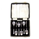 A set of six silver coffee spoons