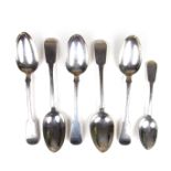 Six Scottish silver spoons, 19th century