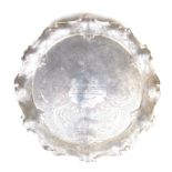 A large Victorian silver salver