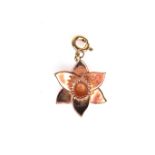 Clogau 9 ct rose gold daffodil pendant.