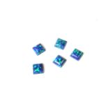 Five loose square cut opal doublets.