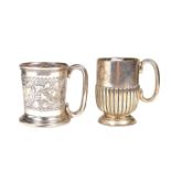 Two Victorian silver christening mugs