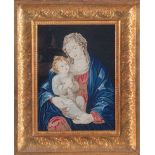 Ricamo raffigurante “Madonna con bambino”, prima metà XIX secolo.