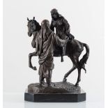 Scultura in bronzo “Due arabi a cavallo”, XIX-XX secolo.