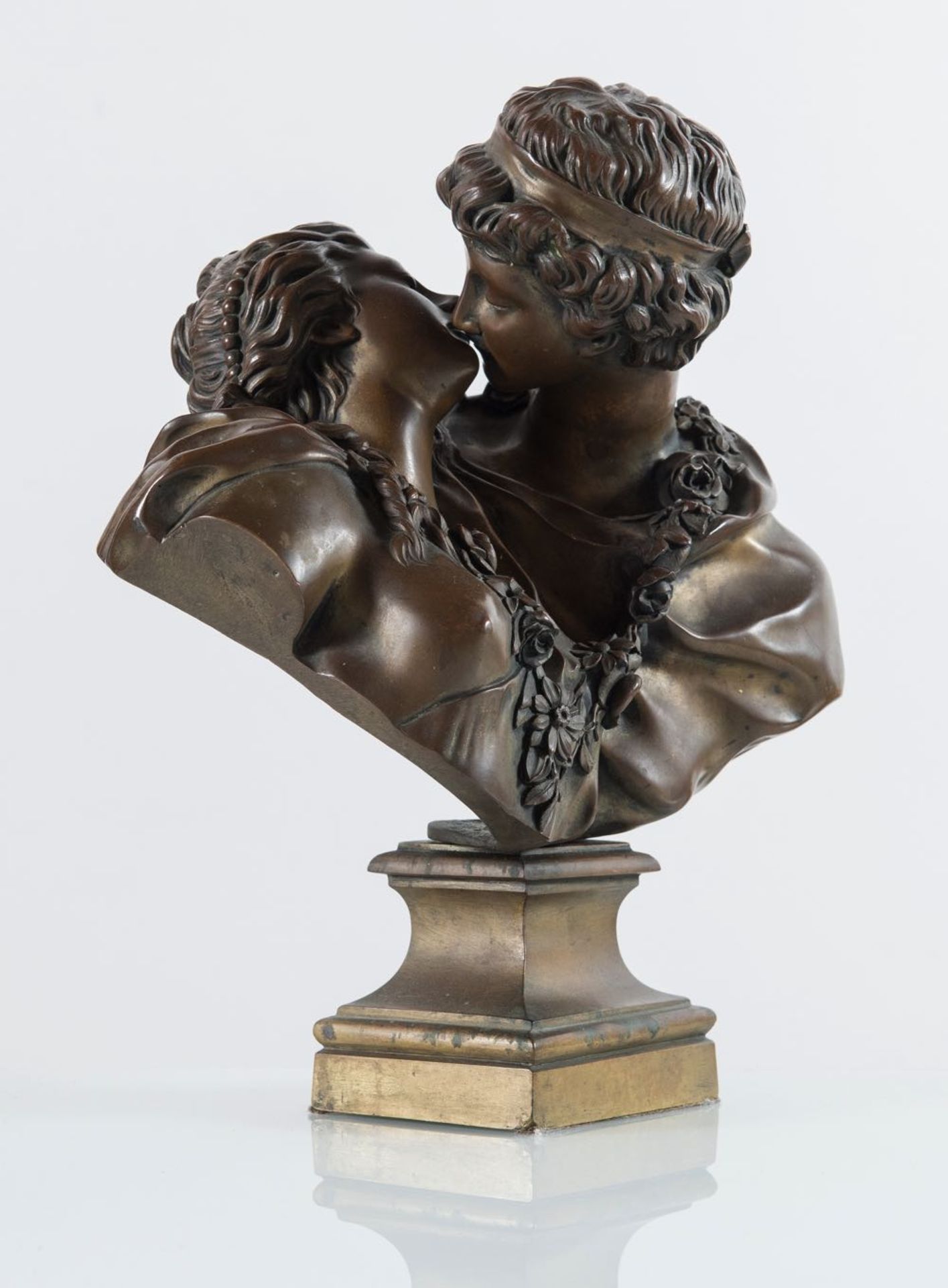 Scultura in bronzo “Il bacio”, XIX-XX secolo.