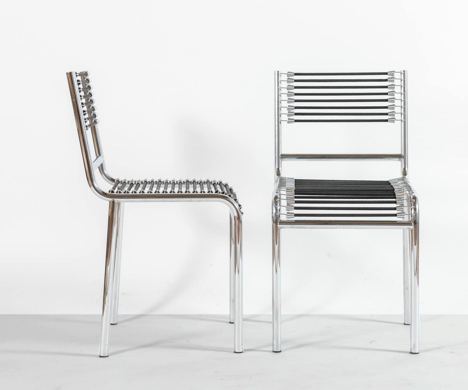 Coppia di sedie nello stile di Renè Herbst, Anni ‘90.