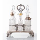 Petruzzi e Branca - Brescia, XX secolo, Cruet Set in argento e cristallo.