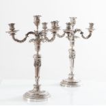Antoine Boullier - Paris, Importante e rara coppia di candelabri a quattro luci in argento, fine