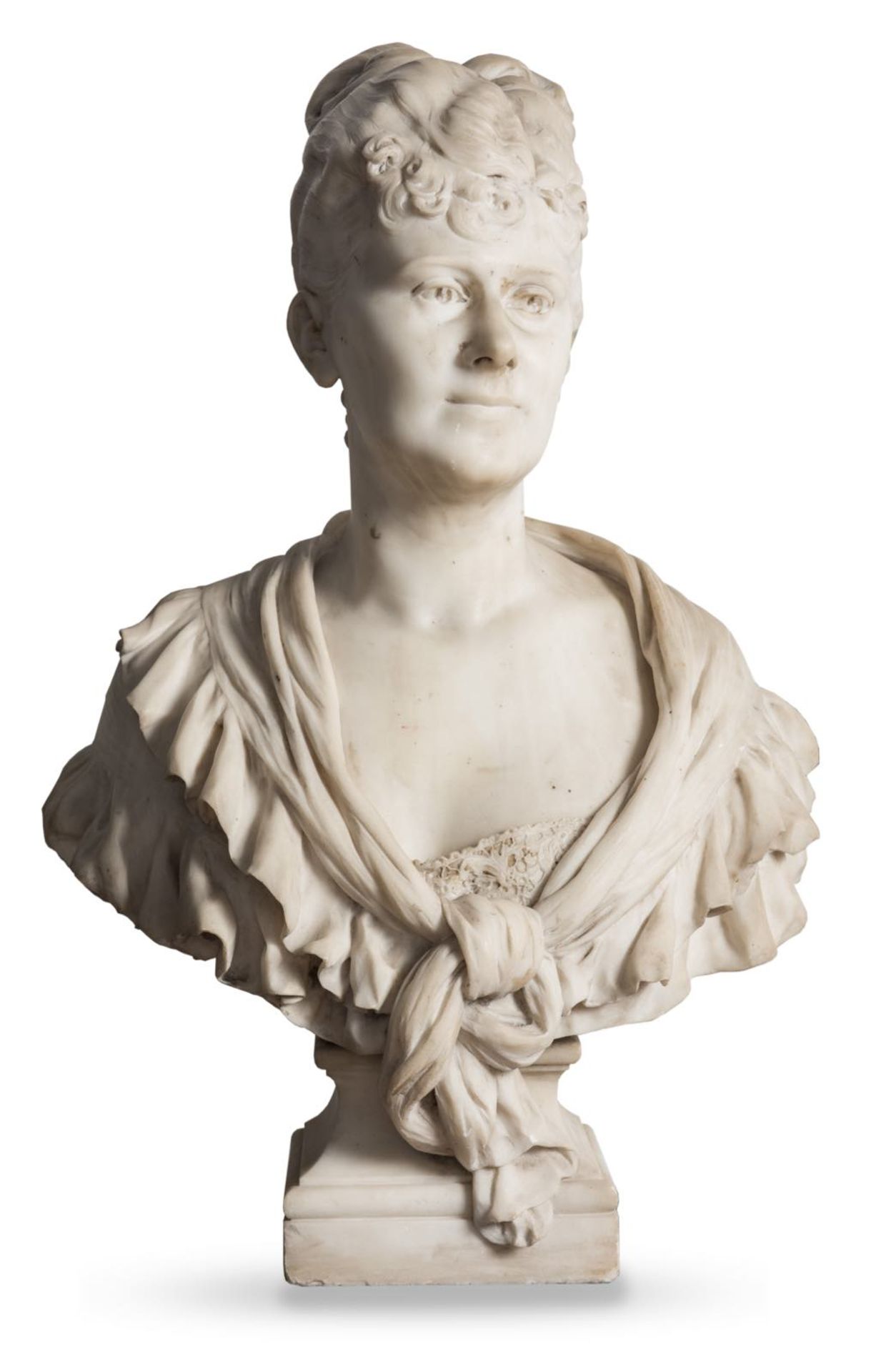 Eugène Delaplanche (1836 - 1891), attribuito a, “Busto di Nobildonna”, 1885.