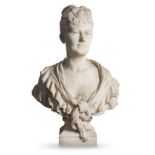 Eugène Delaplanche (1836 - 1891), attribuito a, “Busto di Nobildonna”, 1885.