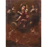 Maestro del XVII secolo, “Madonna con bambino, angeli e anime dannate”.