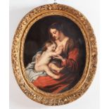 Maestro Fiammingo del XVII secolo, “Madonna con bambino”.