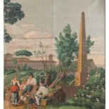 Papier peint di manifattura francese della prima metà del XIX secolo, “Sosta alla fontana”.