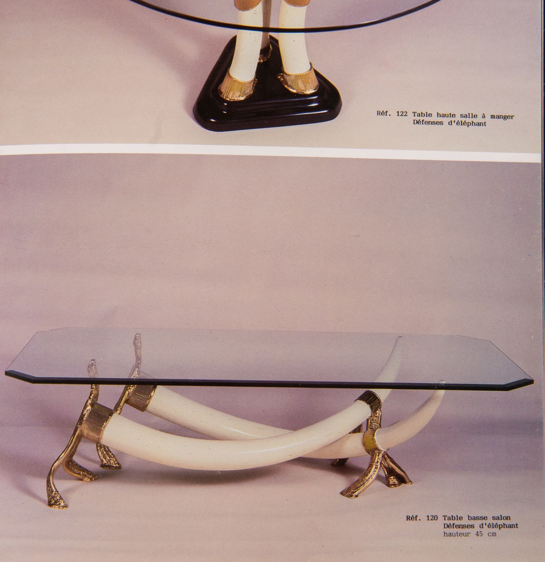Henri Fernandez, Base di tavolino-scultura “Défenses d’Eléphant”, Produzione Francese - - Image 4 of 4