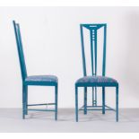 Produzione Giorgetti - Serie Gallery, Coppia di sedie con alto schienale, Anni ‘80.