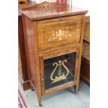 An inlaid rosewood music cabinet, 109cm high x 57cm wide x 36cm deep Condition Report: