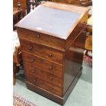 A Victorian rosewood Davenport with four drawers, 89cm high x 49cm wide x 56cm deep Condition
