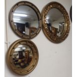 Three circular gilt mirrors (3) Condition Report: Available upon request