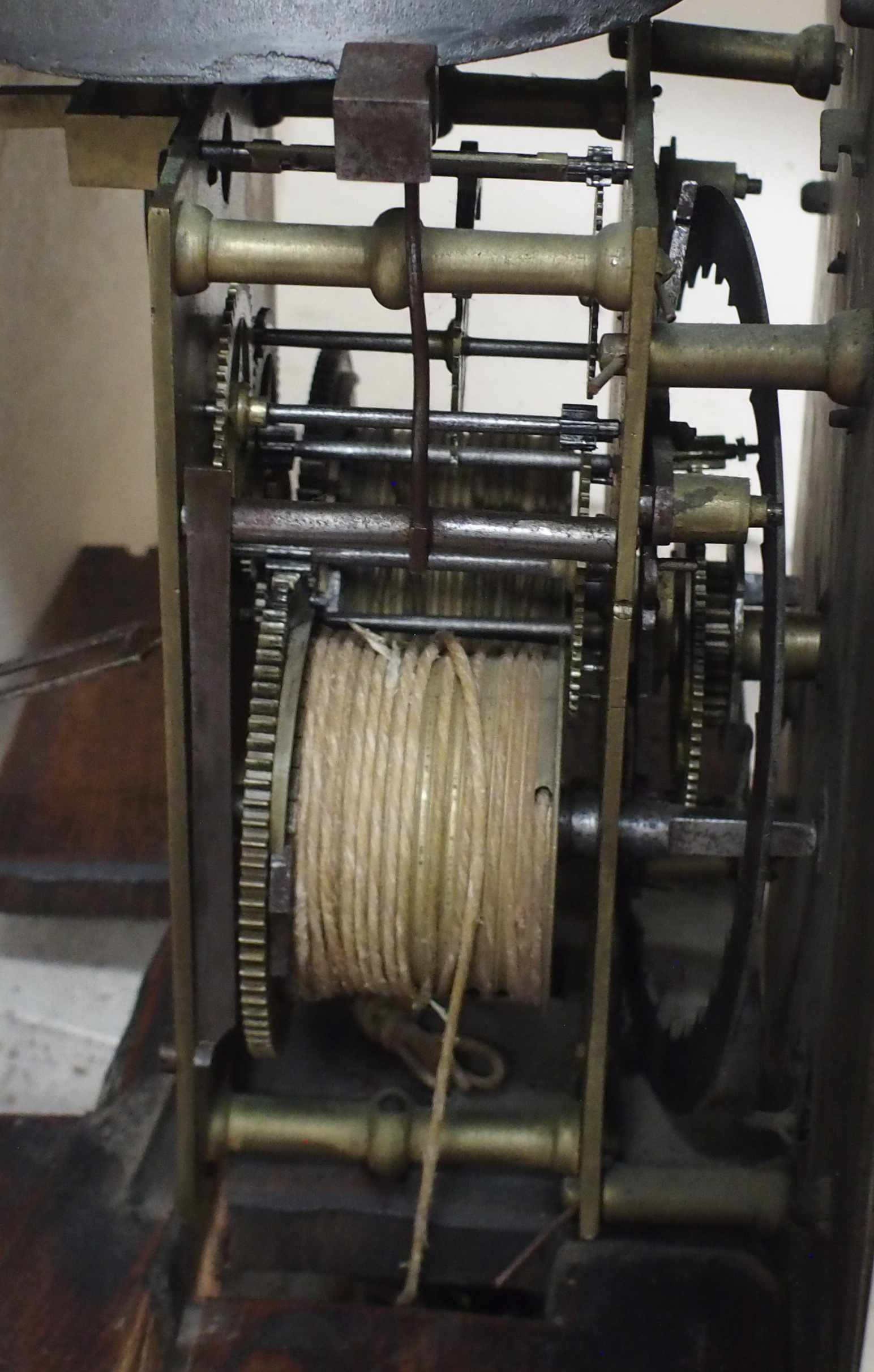 A Napier & Jeffray, Glasgow brass longcase clock movement and pendulum Condition Report: - Image 4 of 4